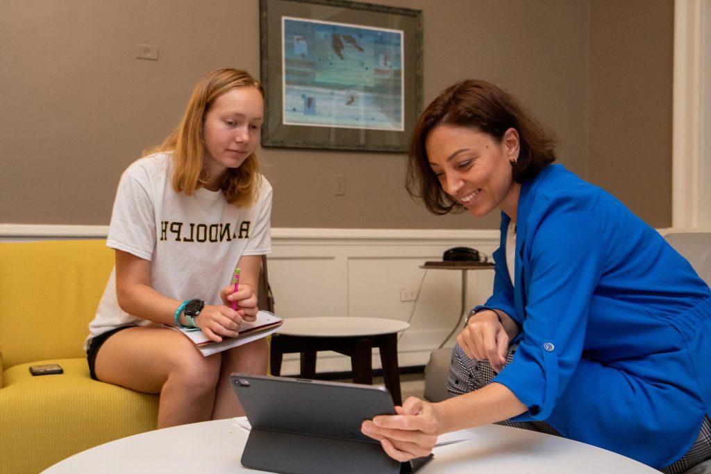 Professor and student work on summer research project